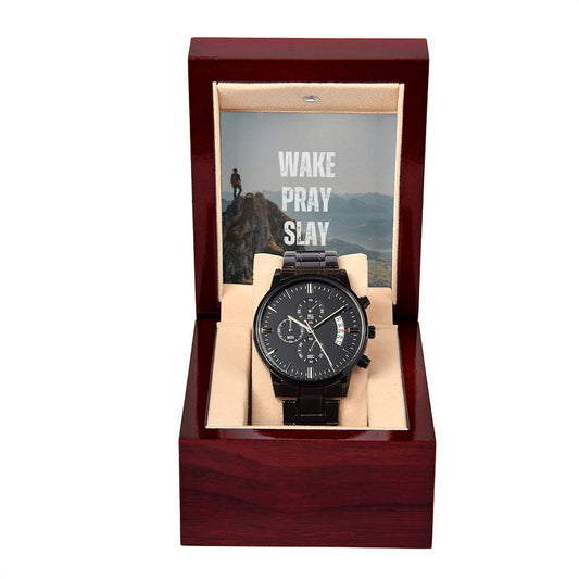 Men's Black Chronograph Watch