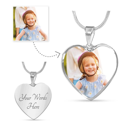 Custom Keepsake Image - Heart Pendant Necklace